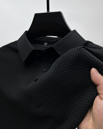 Emmet | Men's Textured Short Sleeve Polo Shirt