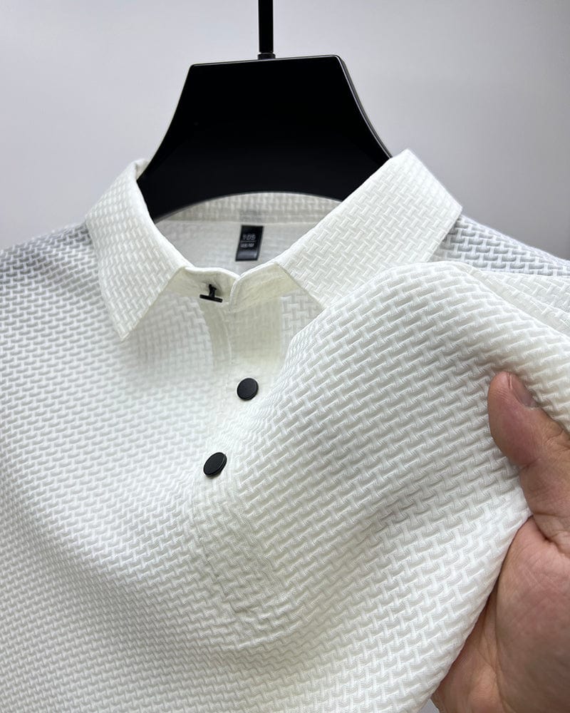 Emmet | Men's Textured Short Sleeve Polo Shirt