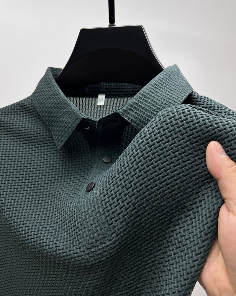 Emmet | Men's Textured Short Sleeve Polo Shirt