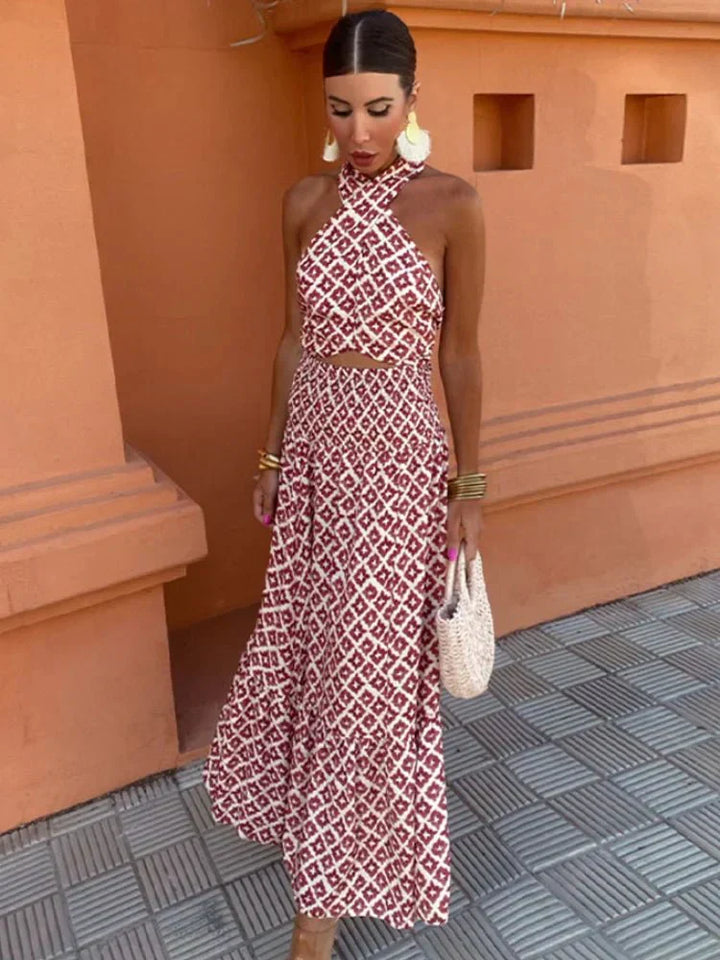 Azyrelle | Women’s Halterneck Maxi Wedding Guest Dress