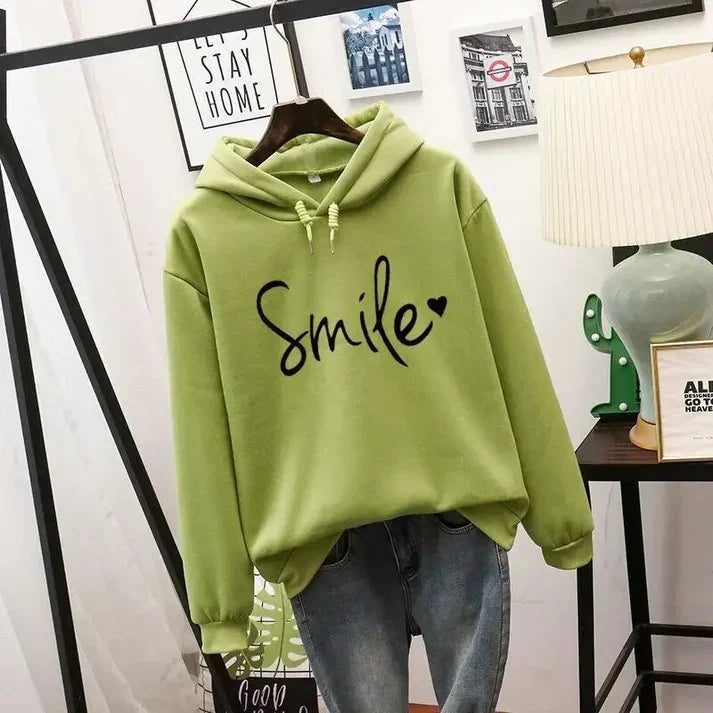Greer | Women’s Script Print Ribbed Cuffs Hoodie