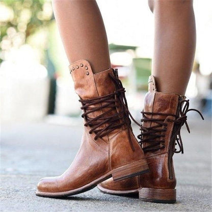 Ide | Women's Casual Western Block Heel Boots