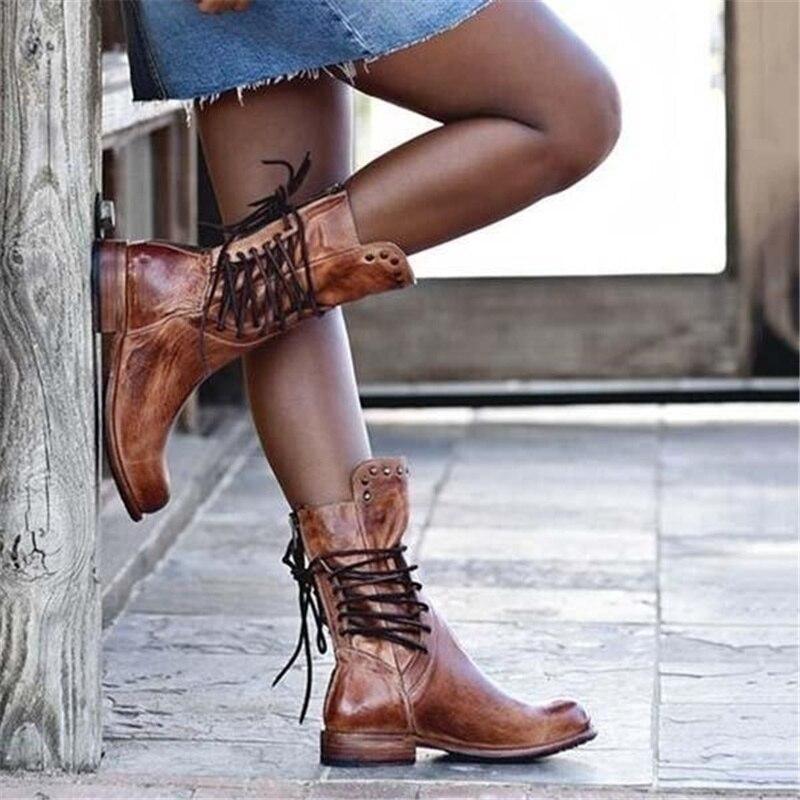 Ide | Women's Casual Western Block Heel Boots