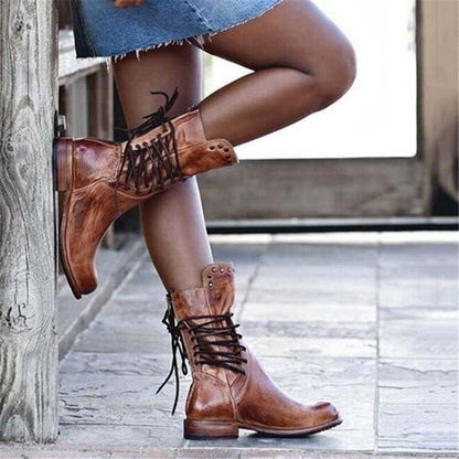 Ide | Women's Casual Western Block Heel Boots