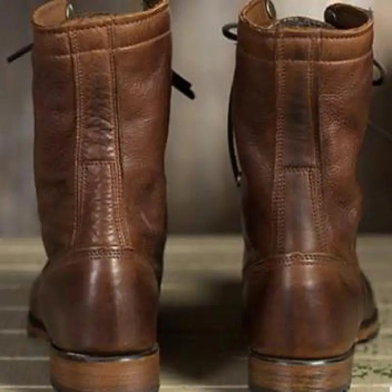 Clodagh | Women's Lace-Up Leather Brown Boots