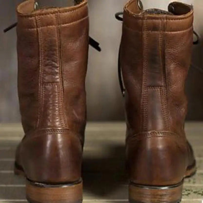 Clodagh | Women's Lace-Up Leather Brown Boots