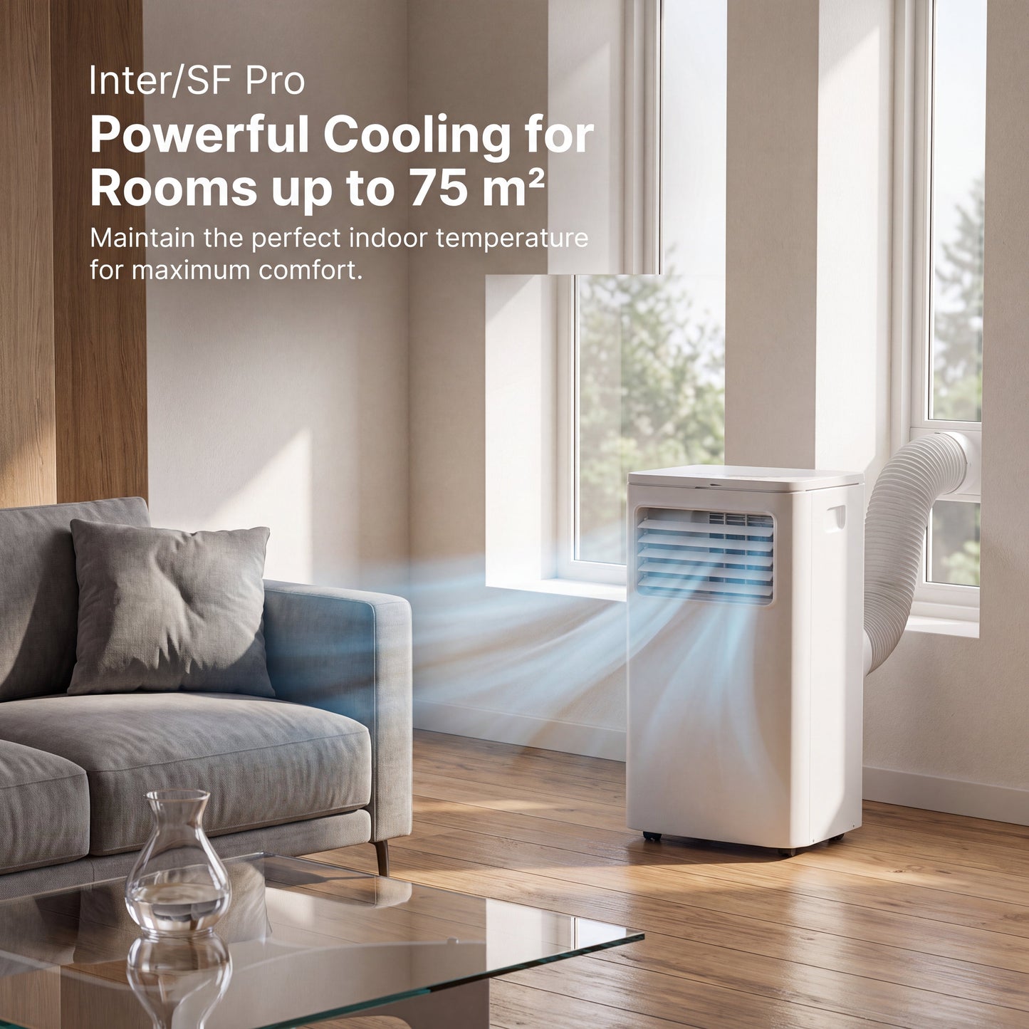 Ac Portable Air Conditioner With Exhaust Hose | Rollable And Flexible