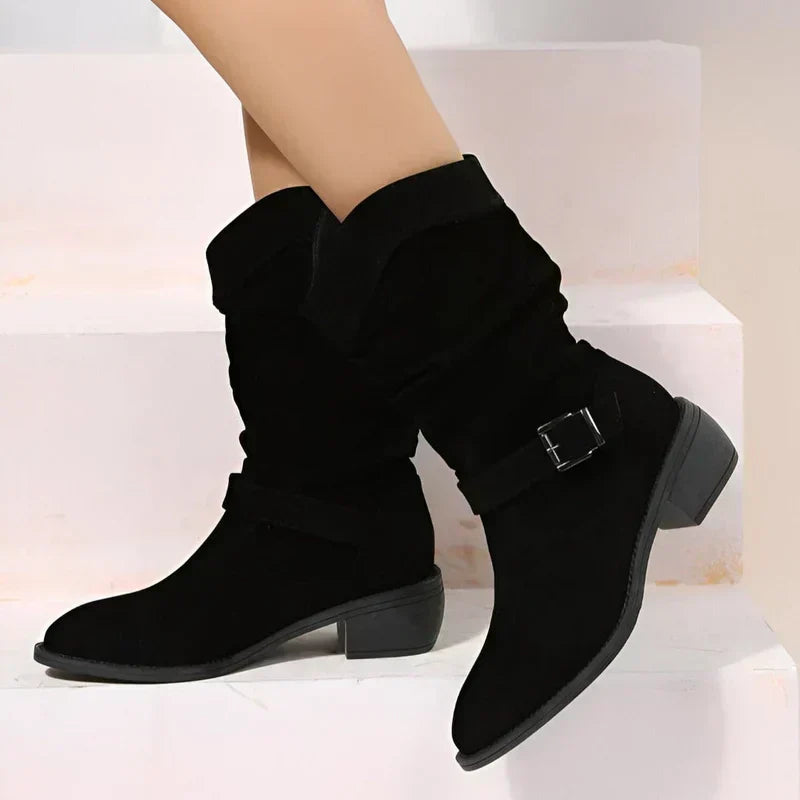 Journee | Women’s Casual Mid-Calf Cowboy Boots