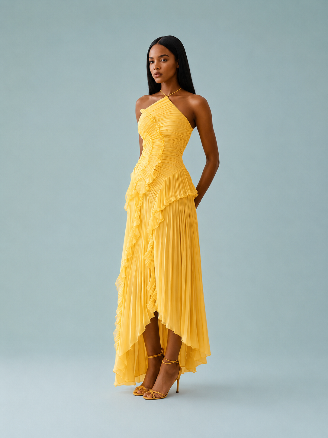 Aurelia | Women's Embroidered Halterneck Maxi Dress