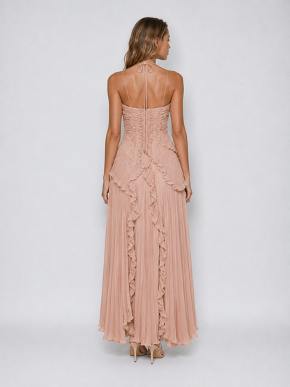 Aurelia | Women's Embroidered Halterneck Maxi Dress