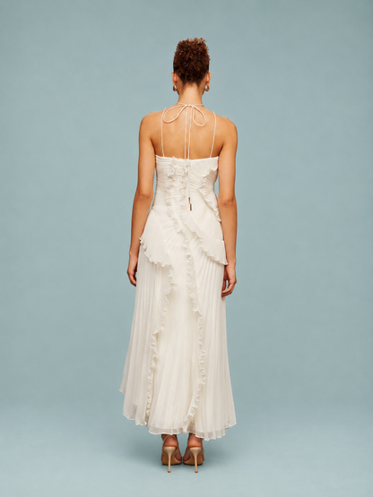 Aurelia | Women's Embroidered Halterneck Maxi Dress