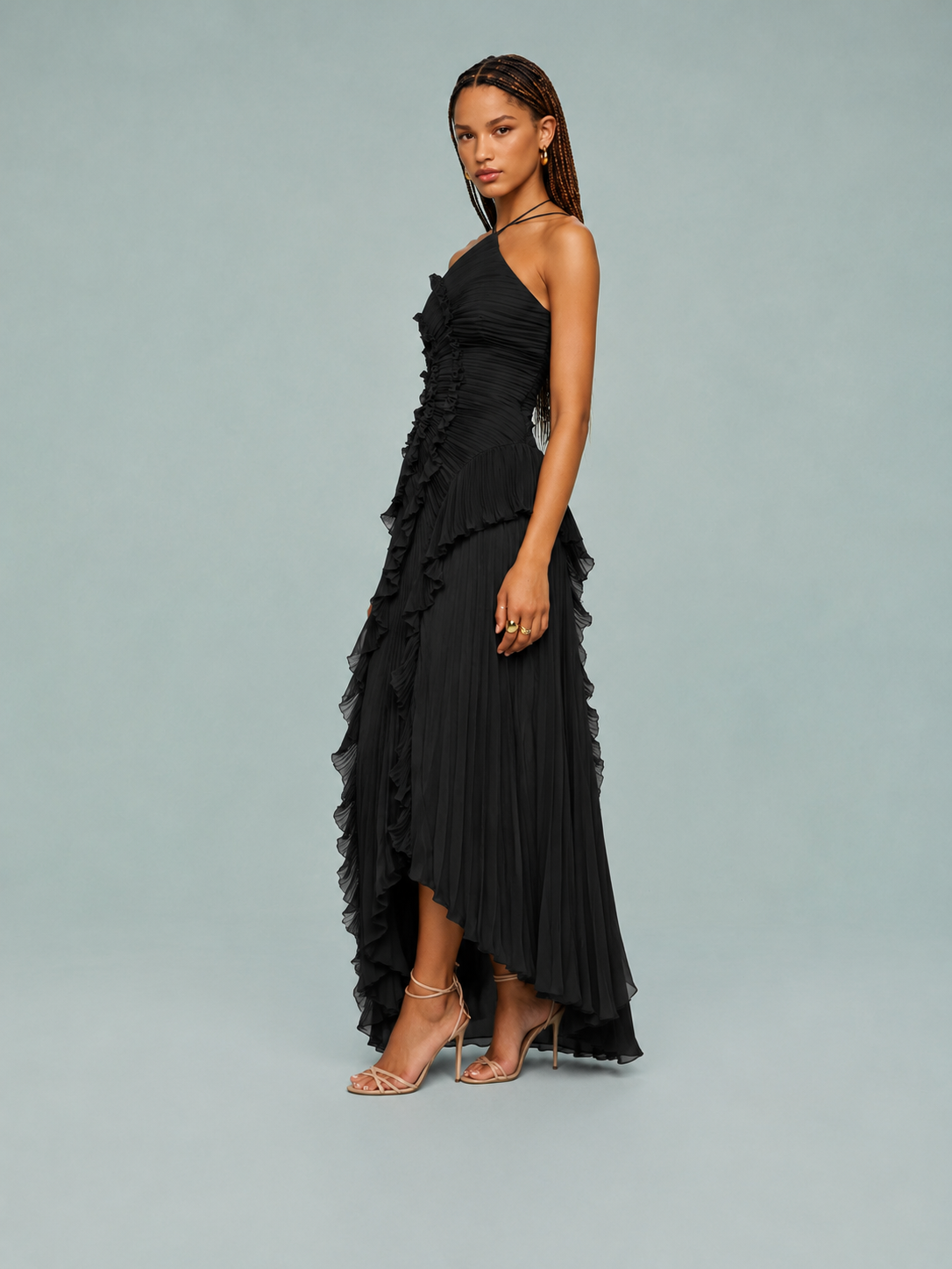 Aurelia | Women's Embroidered Halterneck Maxi Dress
