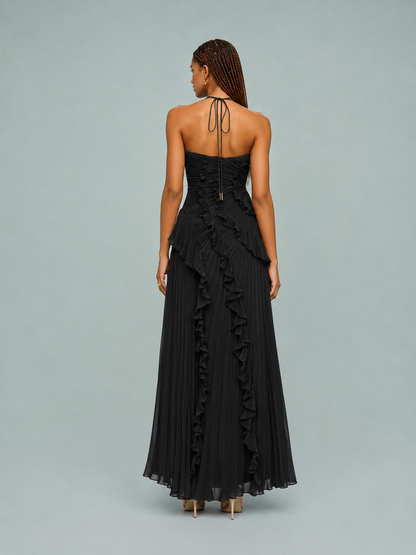 Aurelia | Women's Embroidered Halterneck Maxi Dress