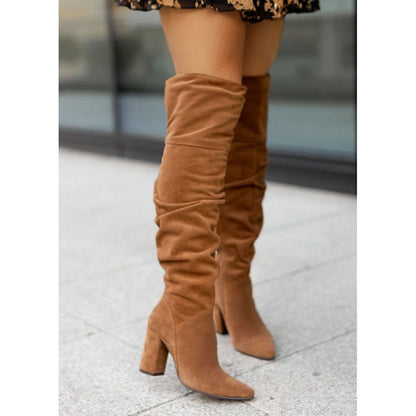 Megan | Women's Knee High Point Toe Heel Boots