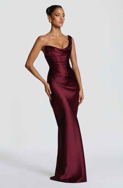 Brianna | Women's Evening One Shoulder Satin Dress
