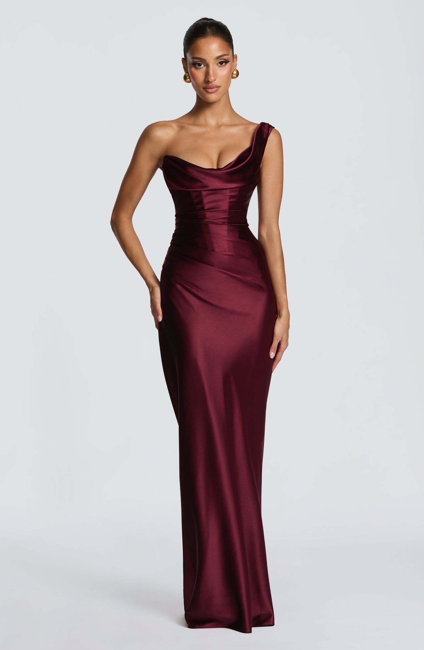 Brianna | Women's Evening One Shoulder Satin Dress