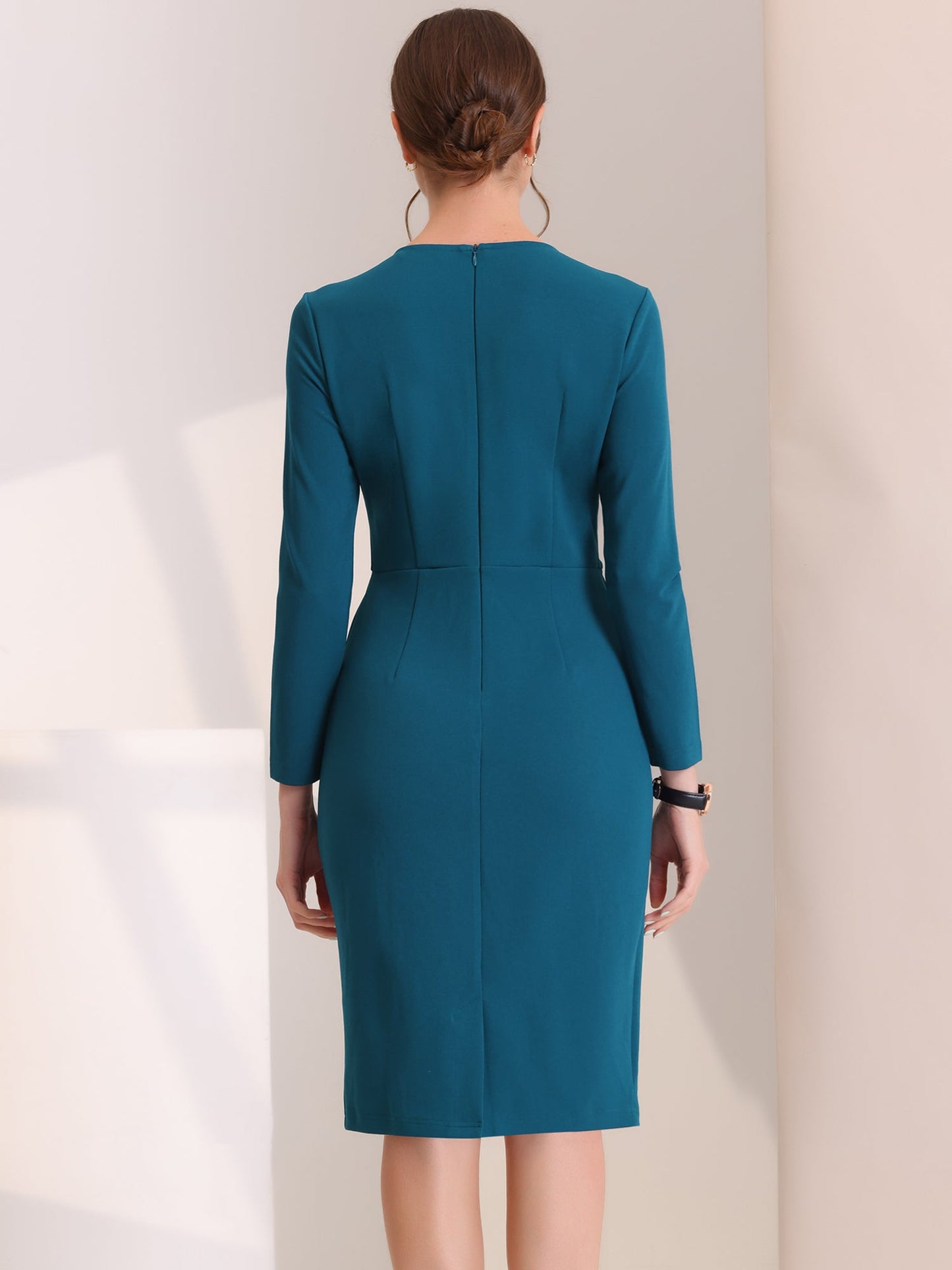 Maria | Women's Peplum Wedding Guest Midi Dress
