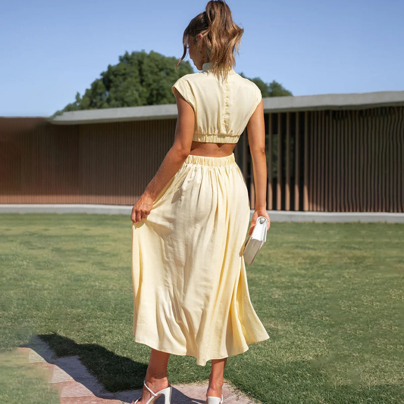 Cliona | Women's Elegant Halter Maxi Dress