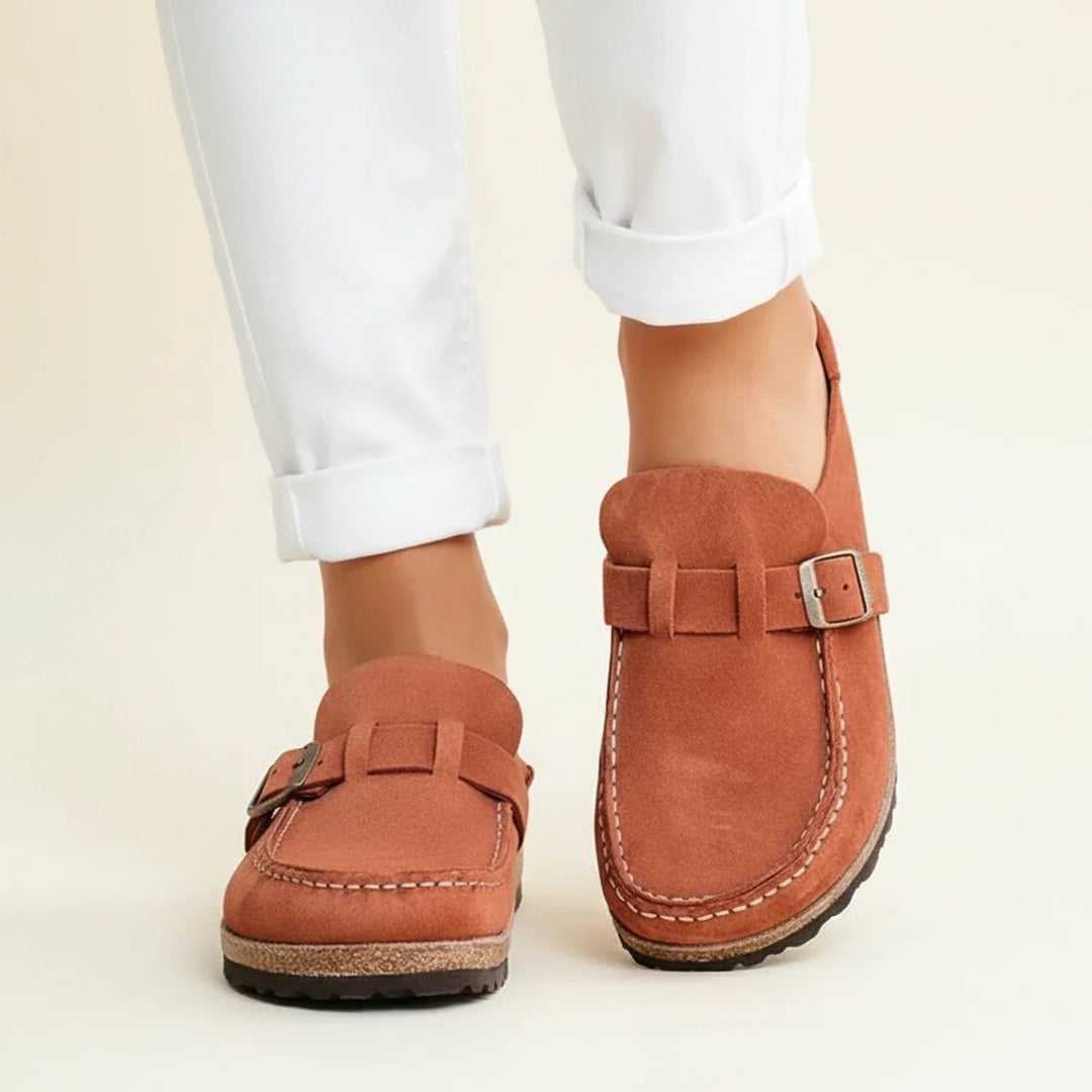 Delilah | Women Orthopedic Buckle Mules with Chunky Sole