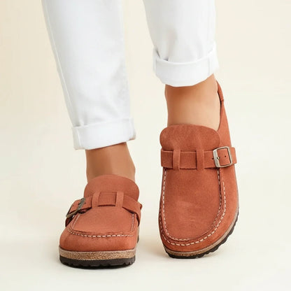 Delilah | Women Orthopedic Buckle Mules with Chunky Sole