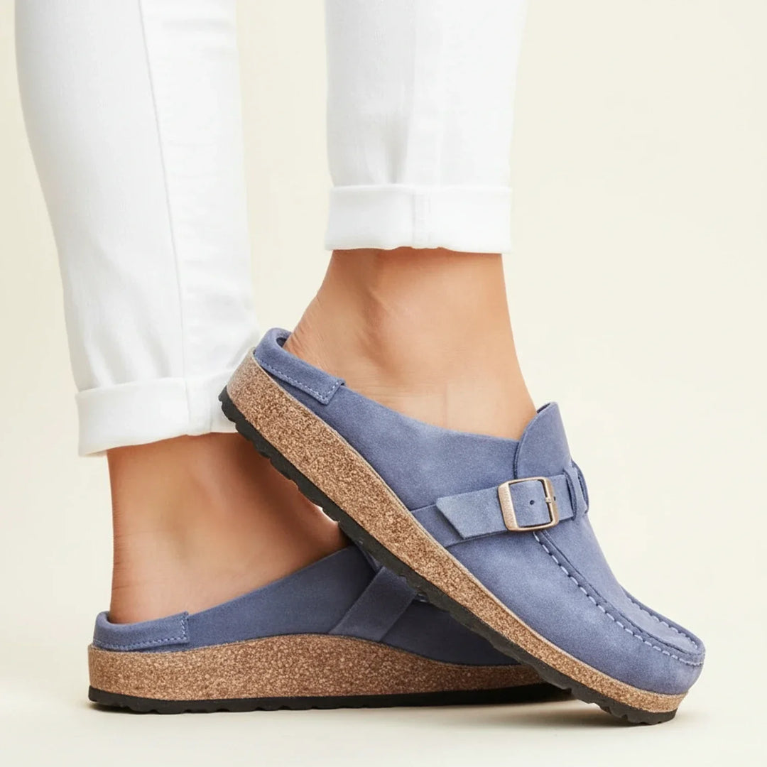 Delilah | Women Orthopedic Buckle Mules with Chunky Sole