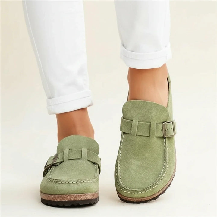 Delilah | Women Orthopedic Buckle Mules with Chunky Sole