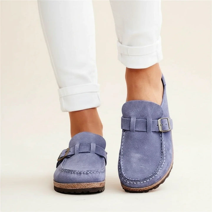 Delilah | Women Orthopedic Buckle Mules with Chunky Sole