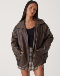 Grainne | Women's Vintage Oversized Leather Jacket